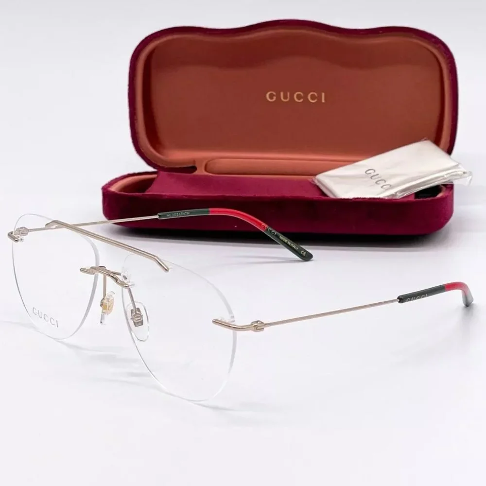 Sale! New Gucci Unisex 58mm Gold Aviator Eyeglasses!